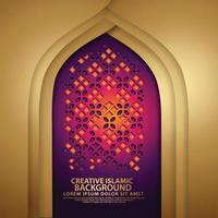 art islamique luxueux pour carte de voeux avec texture de mosquée de porte réaliste avec ornement de mosaïque. illustrateur de vecteur