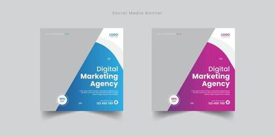 vecteur gratuit de conception de modèle de bannière de médias sociaux de marketing d'entreprise numérique