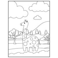 coloriages d'animaux mignons pour les enfants vecteur