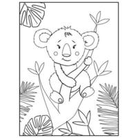 coloriages d'animaux mignons pour les enfants vecteur