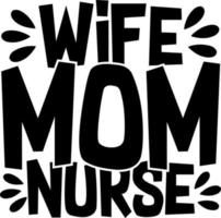 conception de typographie femme maman infirmière vecteur