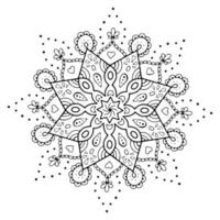motif circulaire en forme de mandala pour henné, mehndi, tatouage, décoration. ornement décoratif dans un style oriental ethnique. page de livre de coloriage.