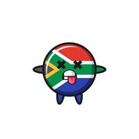 personnage du joli drapeau sud-africain avec pose morte vecteur