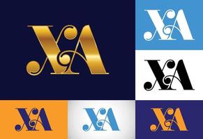 modèle de vecteur de conception de logo lettre monogramme initial xa. symbole de l'alphabet graphique pour l'identité de l'entreprise