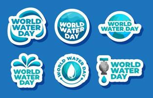ensemble d'autocollants de la journée mondiale de l'eau vecteur