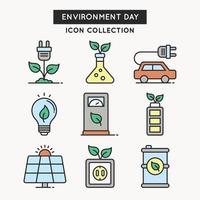 pack d'icônes de la journée de l'environnement vecteur
