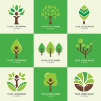 divers arbres utilisés comme symbole des entreprises vecteur