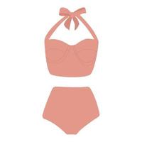 maillot de bain fendu rose pour femme. vêtements de natation pour femmes. illustration de vecteur plat coloré isolé sur fond blanc