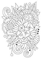 livre de coloriage avec motif de fleurs vintage. ligne artistique. arrière-plan à colorier. vecteur