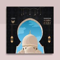 fond islamique de ramadan kareem avec des mosquées. illustration vectorielle poste de médias sociaux vecteur