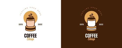 logo de café vintage et minimal. logo ou emblème de café avec un style rétro vecteur