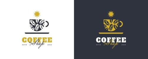 logo de café vintage et minimal. logo ou emblème de café avec un style rétro vecteur