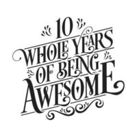 10 ans d'anniversaire et 10 ans d'erreur typo vecteur