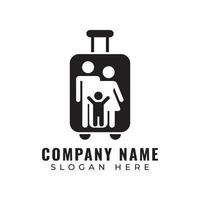 valise voyage famille logo design vecteur