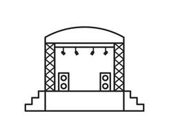 icône de vecteur d'art de ligne de scène de concert musical