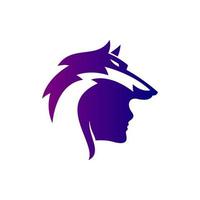 silhouette de wolfman pour le vecteur de conception de logo de production de film
