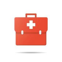 icône de sac médical ou bouton en illustration vectorielle de style plat isolé sur fond blanc vecteur