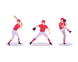 concept d'illustration d'athlète de sport de baseball vecteur