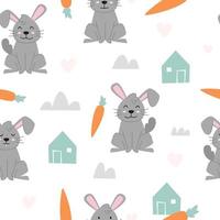 vecteur, seamless, modèle, lapin mignon, à, carotte vecteur