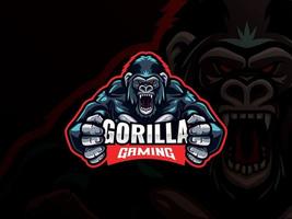 logo esports gorille en colère vecteur