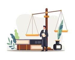 illustration de caractère juge avocat vecteur