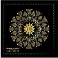 Mandala noir et or vecteur