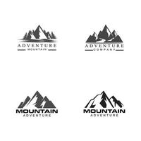 vecteur de conception de logo de paysage de montagne moderne simple, silhouette de pic de montage de glace rocheuse