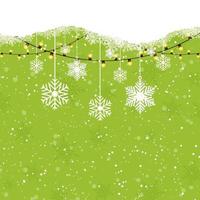Fond de Noël avec des flocons de neige suspendus vecteur