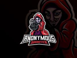 création de logo de sport de mascotte anonyme vecteur
