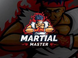 logo esports maître d'arts martiaux vecteur