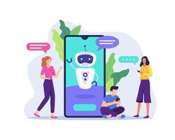 illustration du service client chatbot vecteur