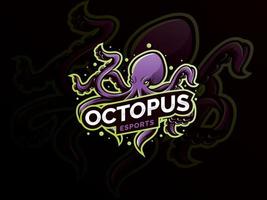 création de logo de mascotte de poulpe esports vecteur