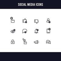 décrire le jeu d'icônes de réaction aux médias sociaux vecteur