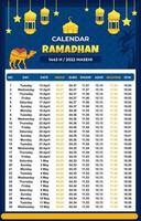 calendrier du mois de jeûne islamique tamplate 2022