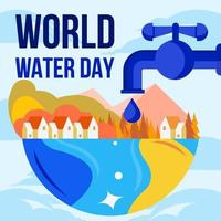 concept de célébration de la journée mondiale de l'eau vecteur