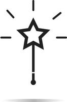icône de la baguette magique. symbole de la baguette magique. vecteur