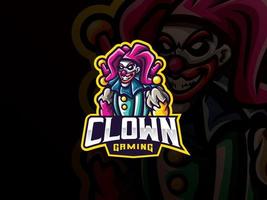 création de logo de sport de mascotte de clown vecteur