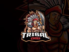 logo esports chef tribal vecteur