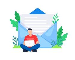 ouvrir l'illustration du courrier électronique et de la newsletter vecteur