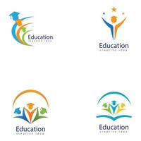 livres et diplômés icône vecteur modèle de logo de l'éducation