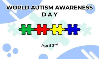 affiche de la journée mondiale de sensibilisation à l'autisme. vecteur