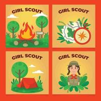 publication sur les réseaux sociaux de scout girl vecteur