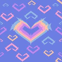 fond de saint valentin motif coeur coloré sans soudure les formes géométriques sont disposées ensemble pour former une ligne en forme de coeur.