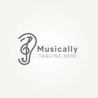création de logo d'art en ligne musicalement minimaliste vecteur