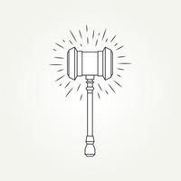 conception de logo d'icône de marteau de tonnerre d'éclairage isolé vecteur