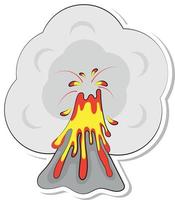 éruption volcanique catastrophe écologique cratère volcanique magma sortant vecteur