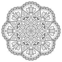 motif de mandala abstrait de vecteur. l'art sur le mur. livre de coloriage motif de dentelle le tatouage. conception pour une conception de chemise de peinture de papier peint et d'autocollant de tuile, ornement décoratif de cercle dans le style oriental ethnique vecteur