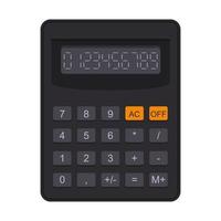 calculatrice comptable dans un style plat. équipement électronique pour le calcul, la comptabilité, les mathématiques. calculatrice scolaire dans un style plat. isolé sur fond blanc. illustration vectorielle de couleur. vecteur