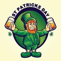 bonne fête de la saint-patrick avec des illustrations vectorielles de fête de la bière pour votre logo de travail, t-shirt de marchandise de mascotte, autocollants et conceptions d'étiquettes, affiche, cartes de voeux publicitaires entreprise ou marques. vecteur