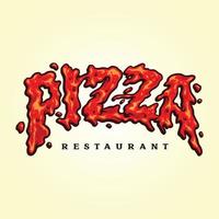 logo de restaurant de restauration rapide pizza texte vecteur